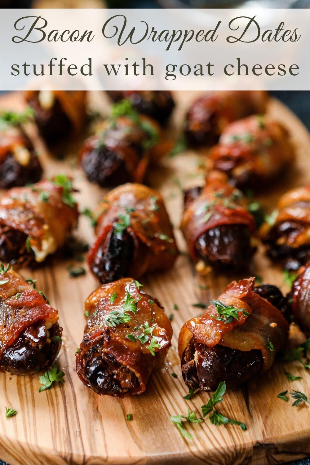 dates with goat cheese wrapped in bacon