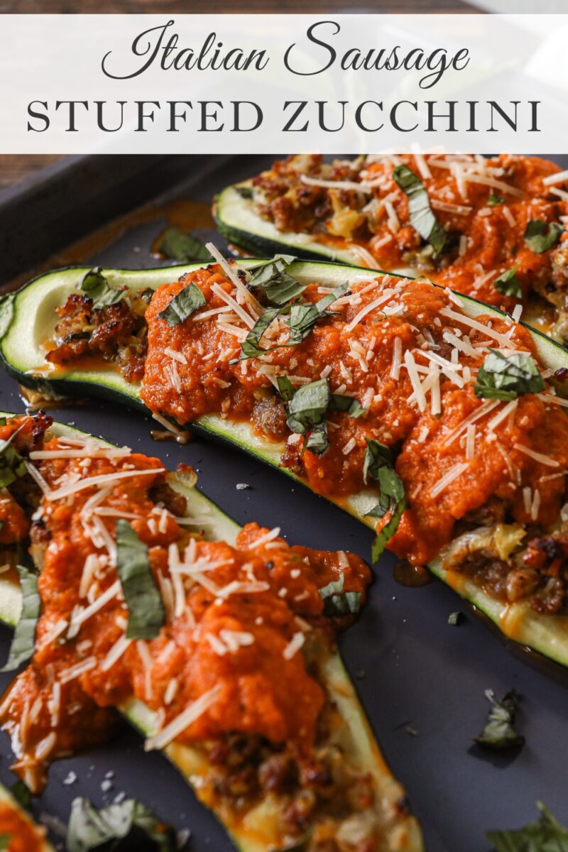 Italian Sausage Stuffed Zucchini recipe