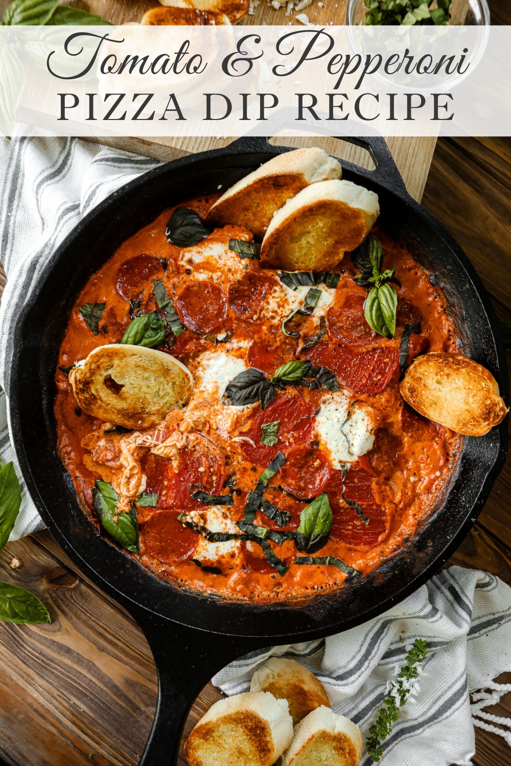 Tomato & Pepperoni Pizza Dip Recipe - Sugar Maple Farmhouse