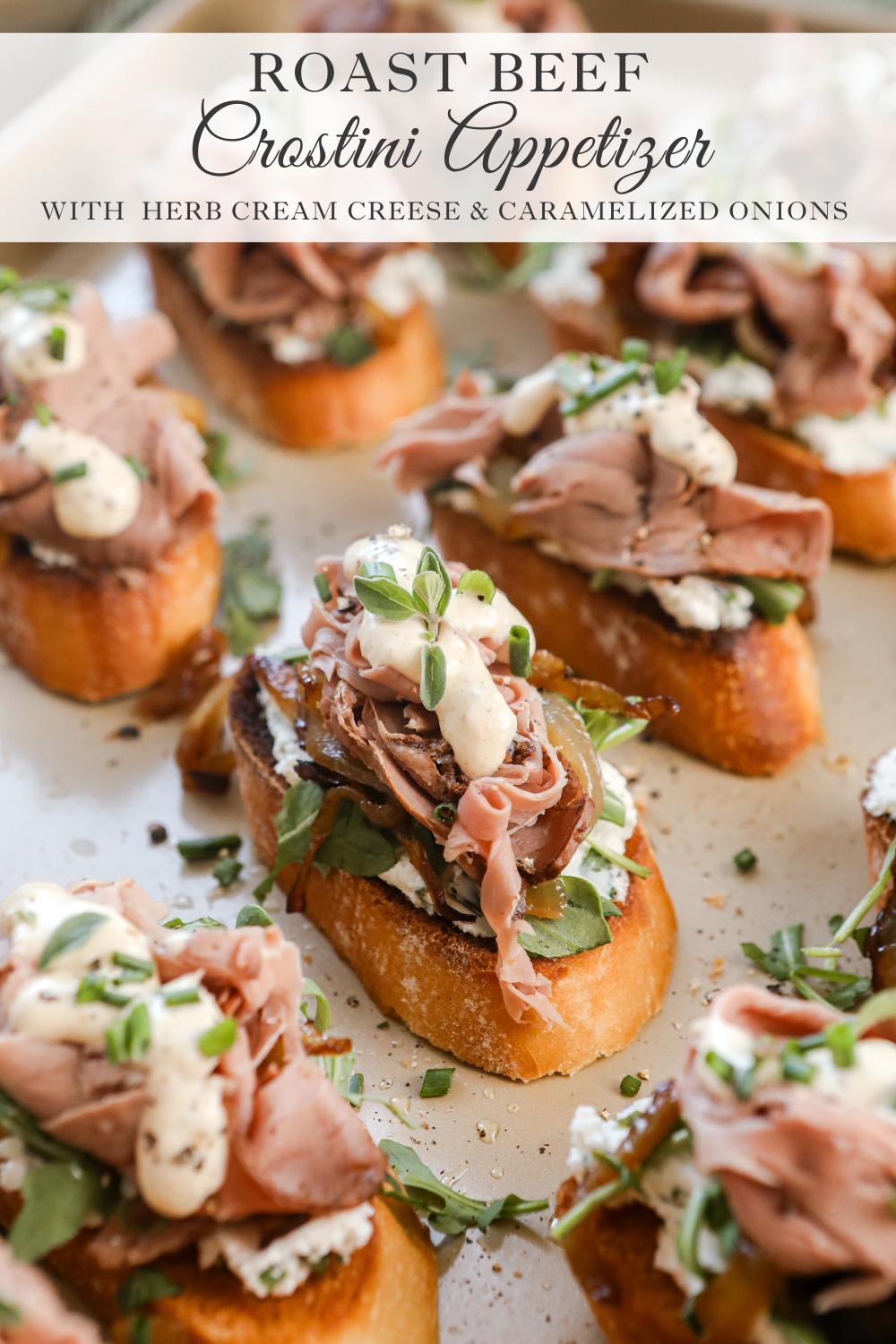 Roast Beef Crostini appetizer - Sugar Maple Farmhouse