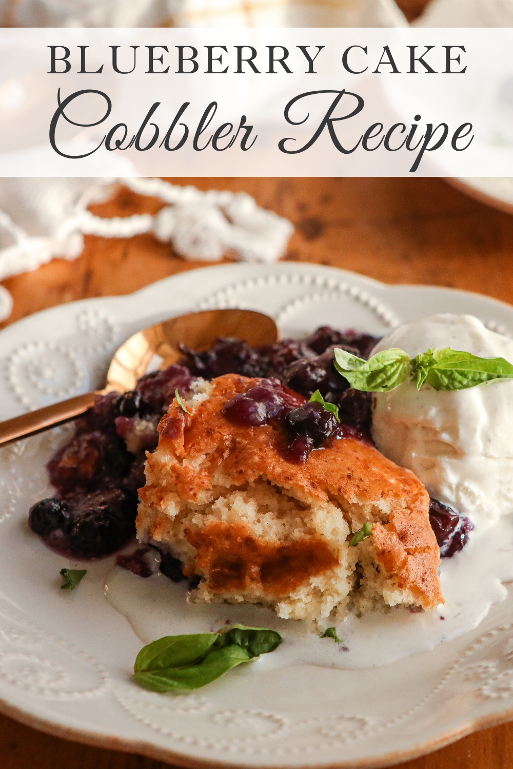 Blueberry Cobbler made with cake mix - Sugar Maple Farmhouse