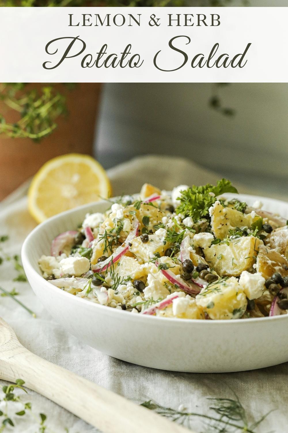Lemon & Herb Potato Salad with dill and capers