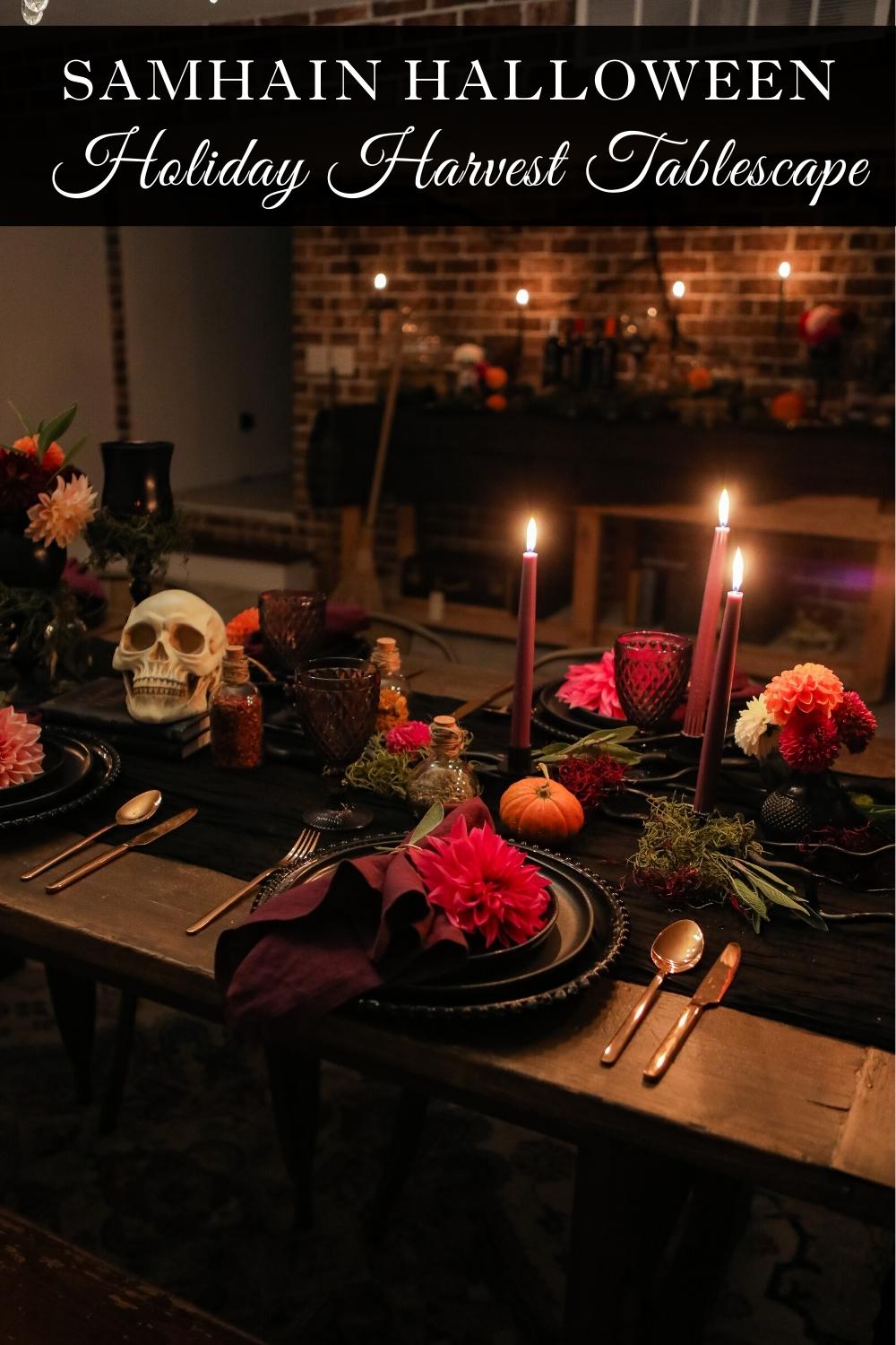 Samhain Halloween tablescape