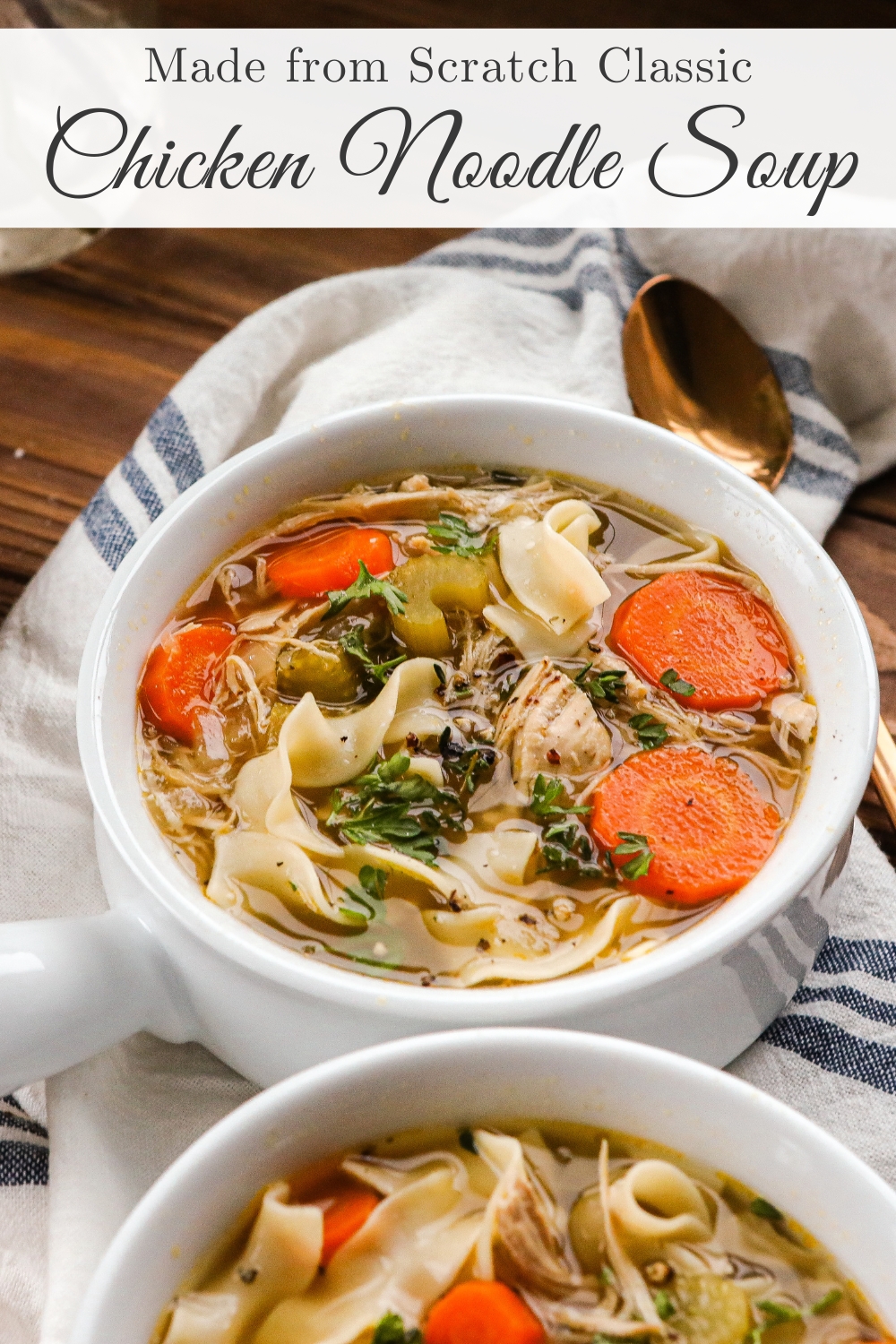 Homemade Chicken Noodle Soup with egg noodles