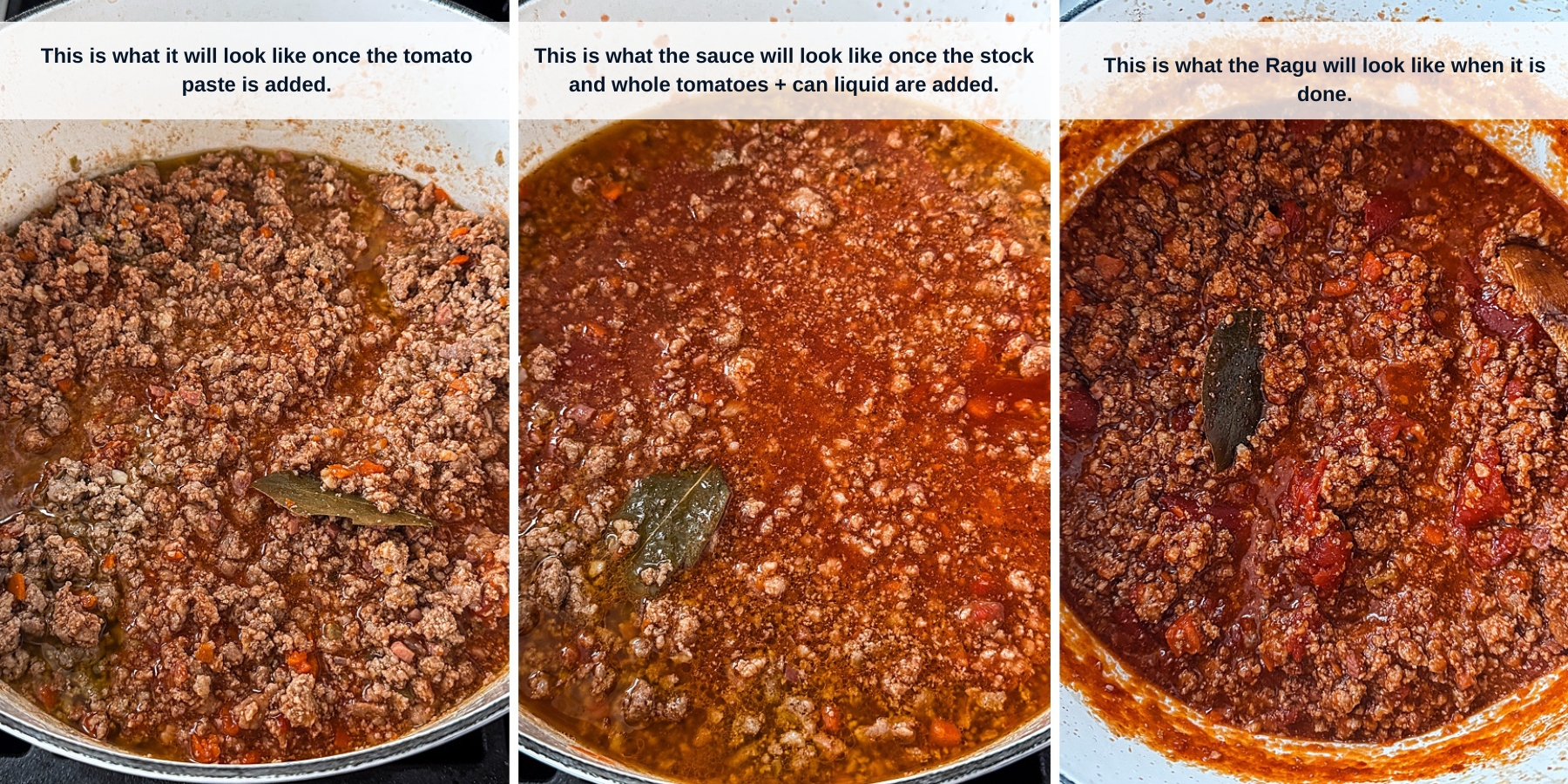 Cooking Ragu Pasta Sauce - Sugar Maple Farmhouse