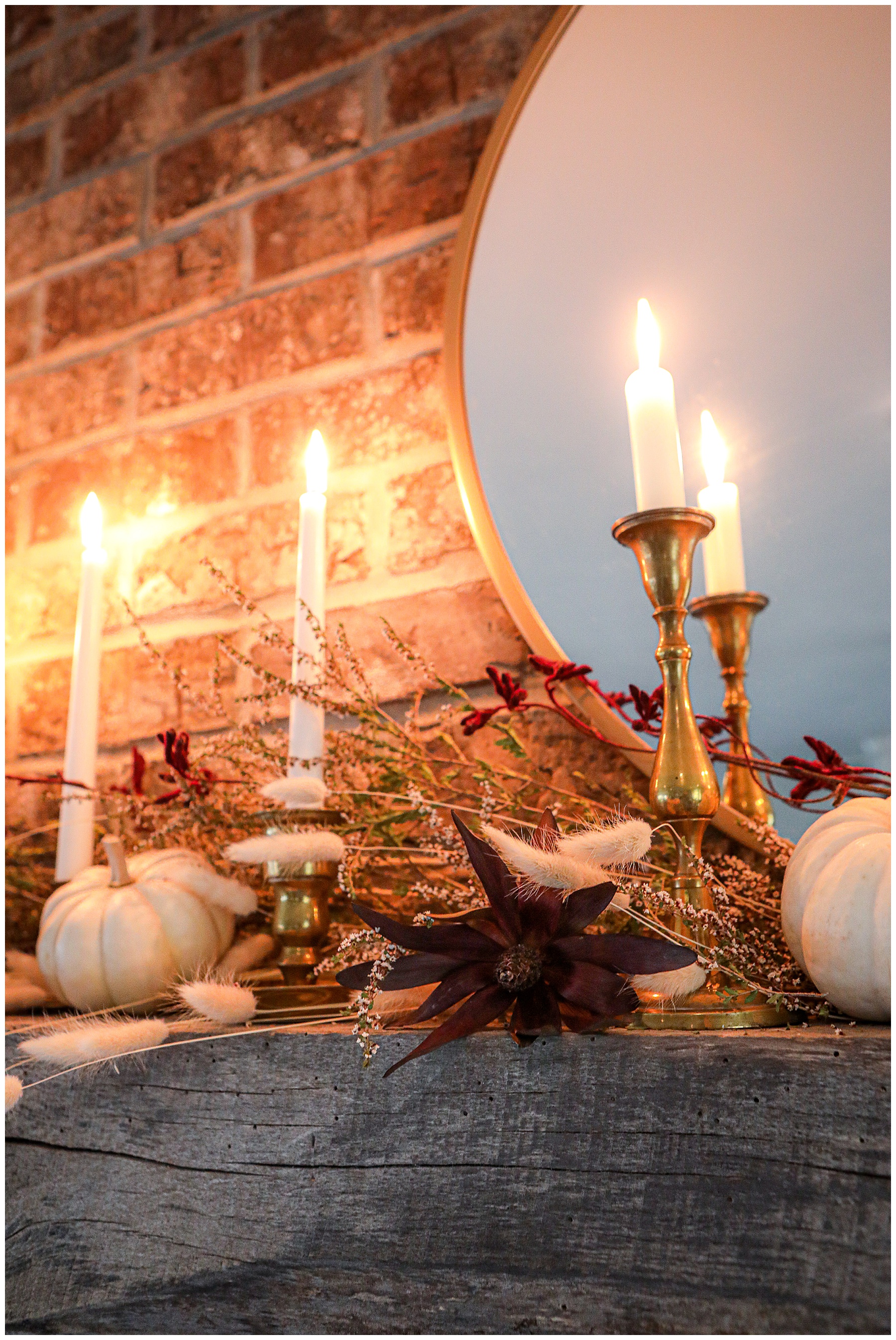 Fall fireplace thanksgiving decor