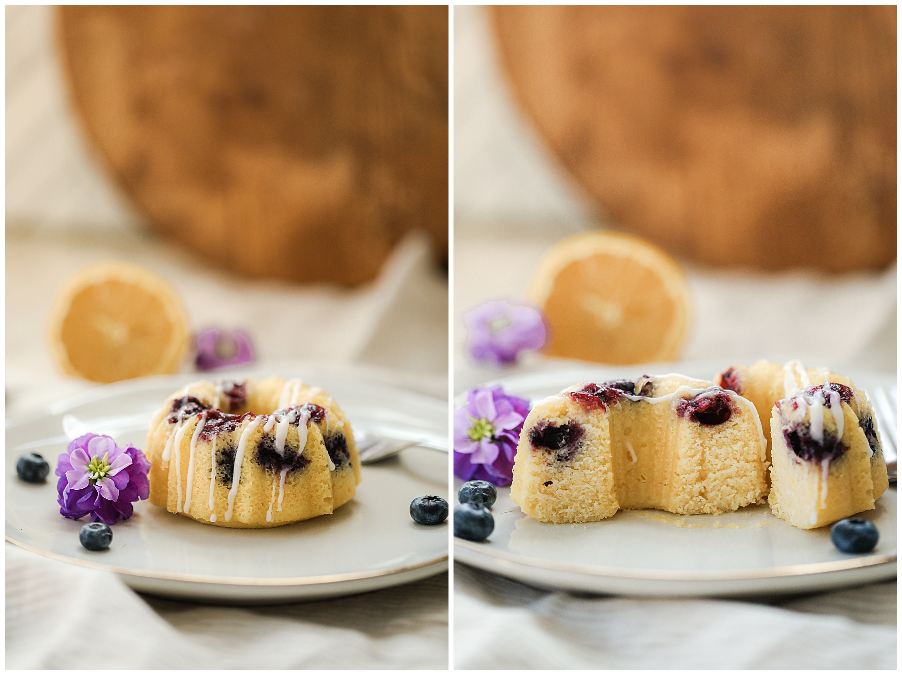 Mini Blueberry Lemon Bundt Cakes