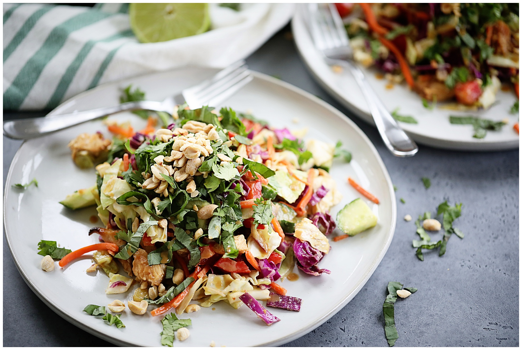 Chopped Thai Chicken Salad with peanut dressing