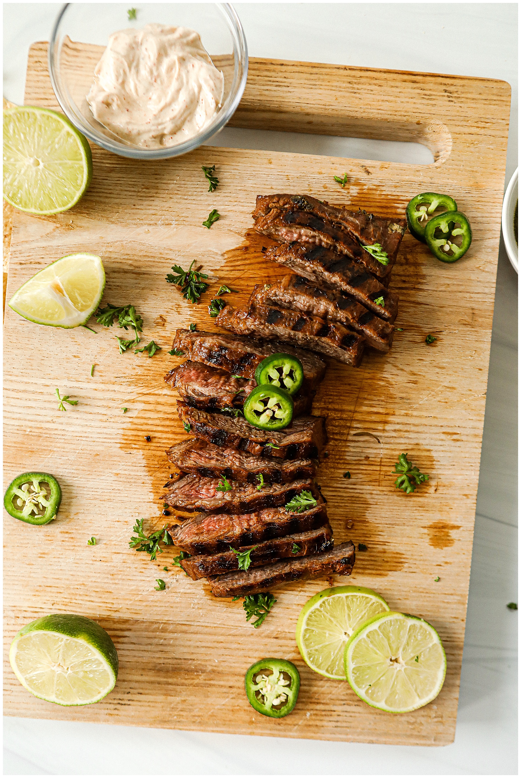 Tequila Lime Flank Steak on the grill