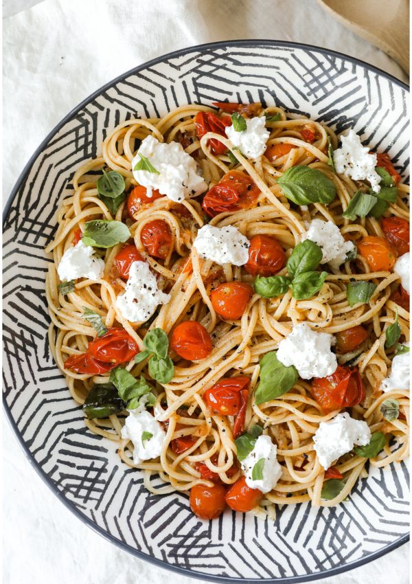 Pasta with White Wine Butter Sauce Pasta and Blistered Tomatoes