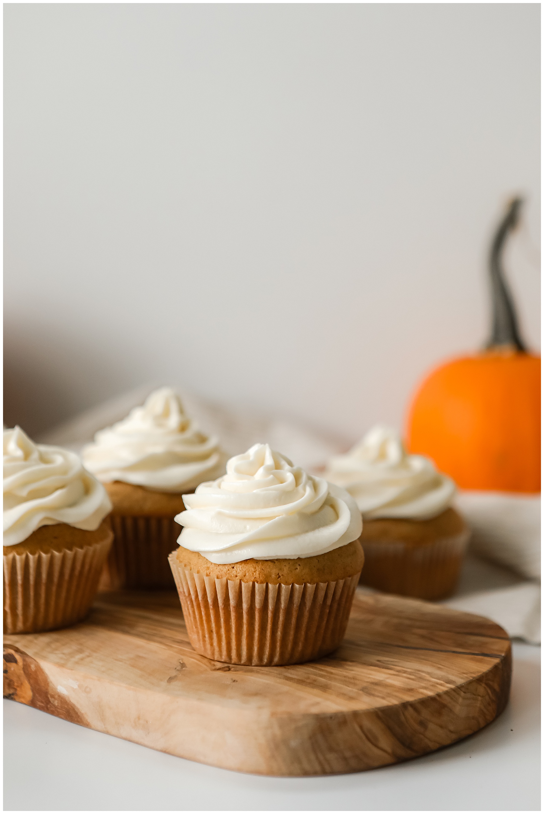 Pumpkin Cupcakes with cream cheese frosting