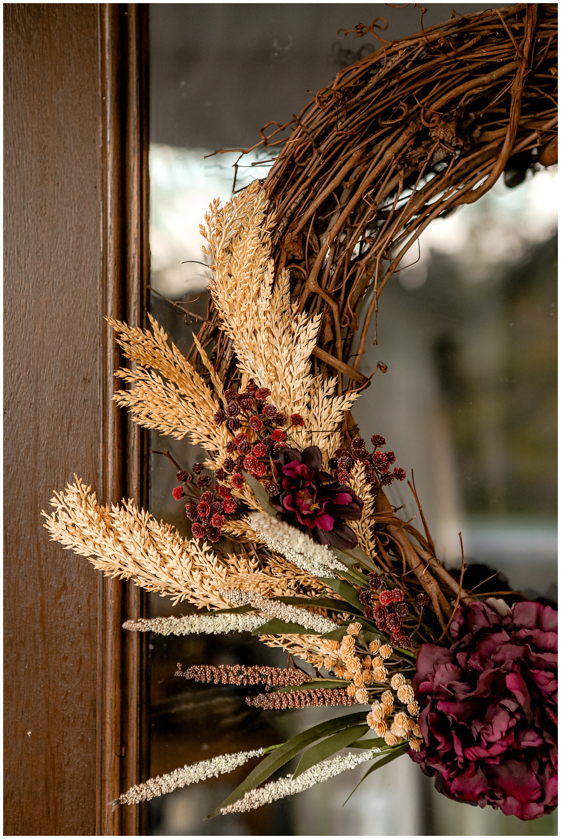 Wreath on front door