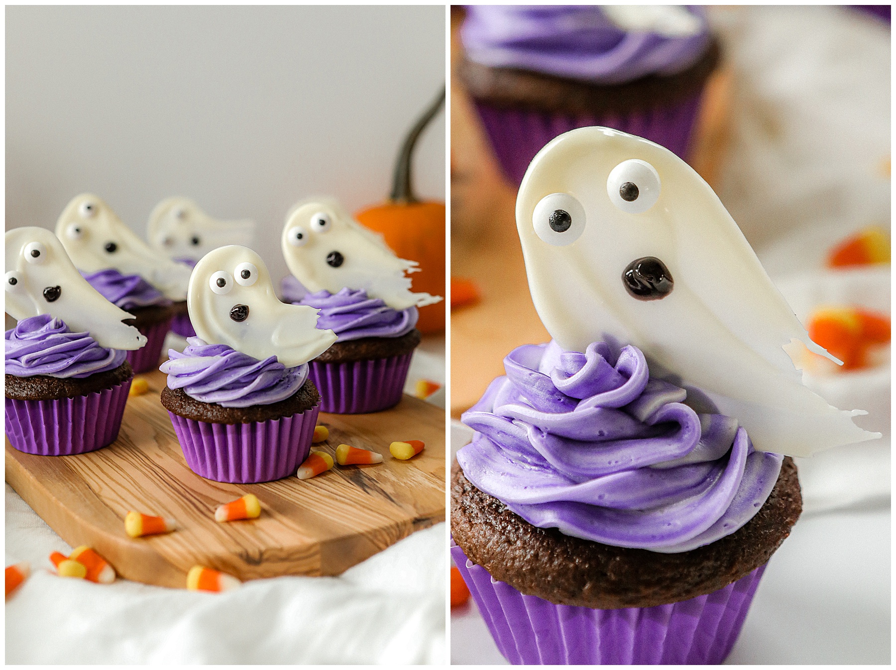 Chocolate Ghost Cupcake and Cake Toppers