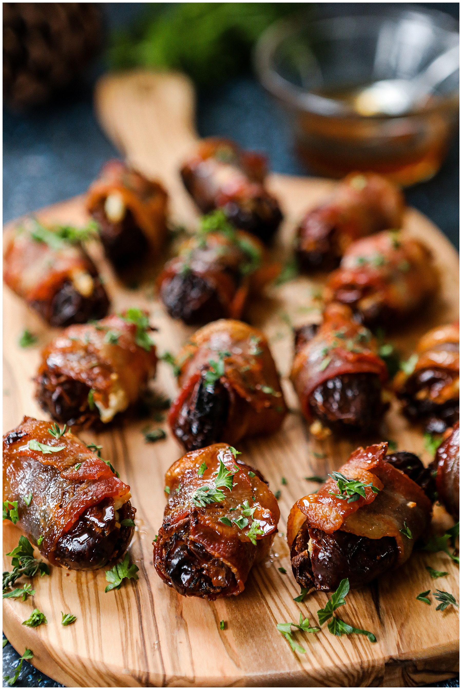 dates with goat cheese wrapped in bacon