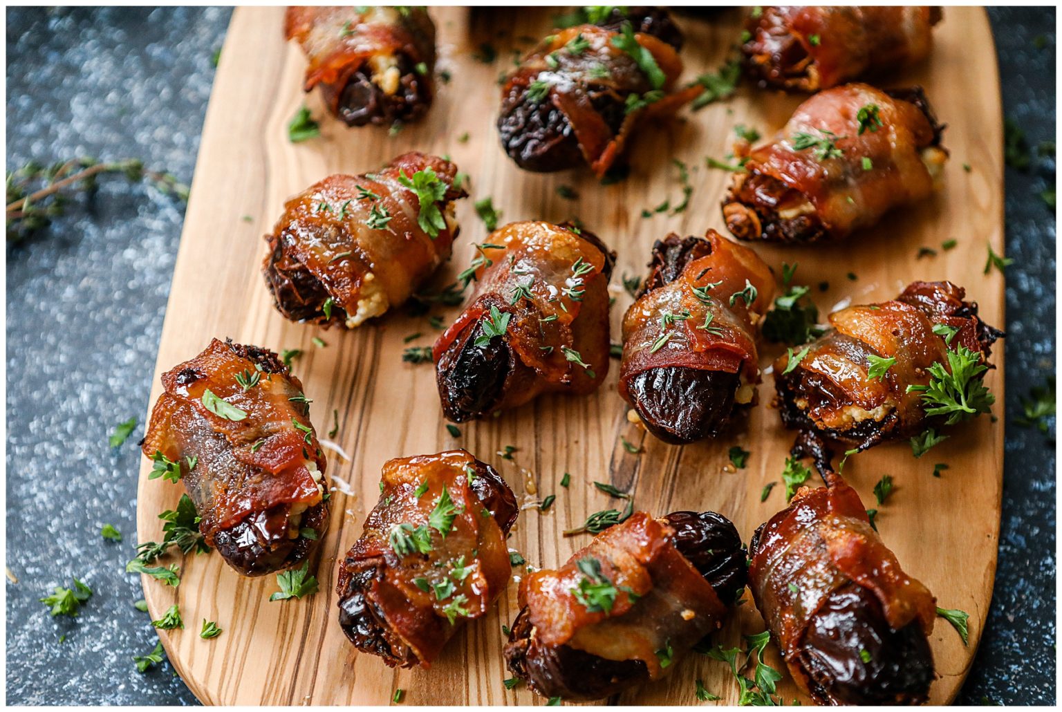 Dates with Goat Cheese Wrapped in Bacon Sugar Maple Farmhouse