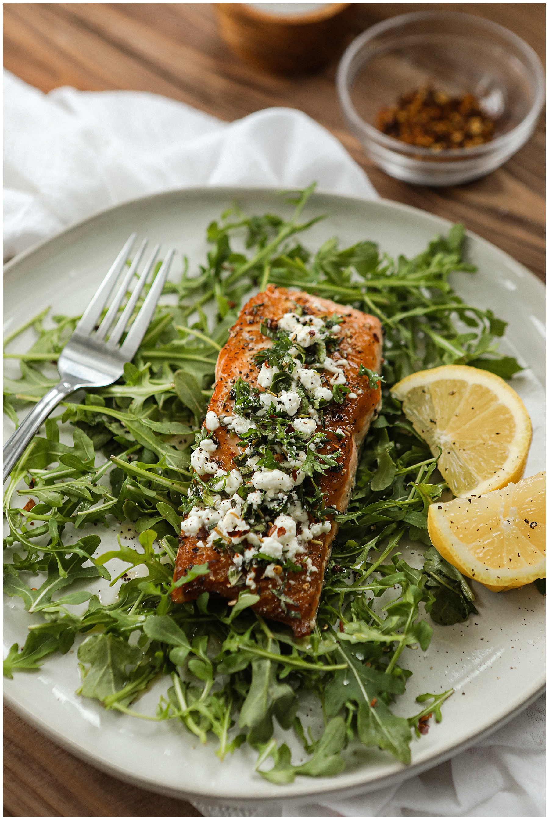 Salmon with Goat Cheese & Herbs