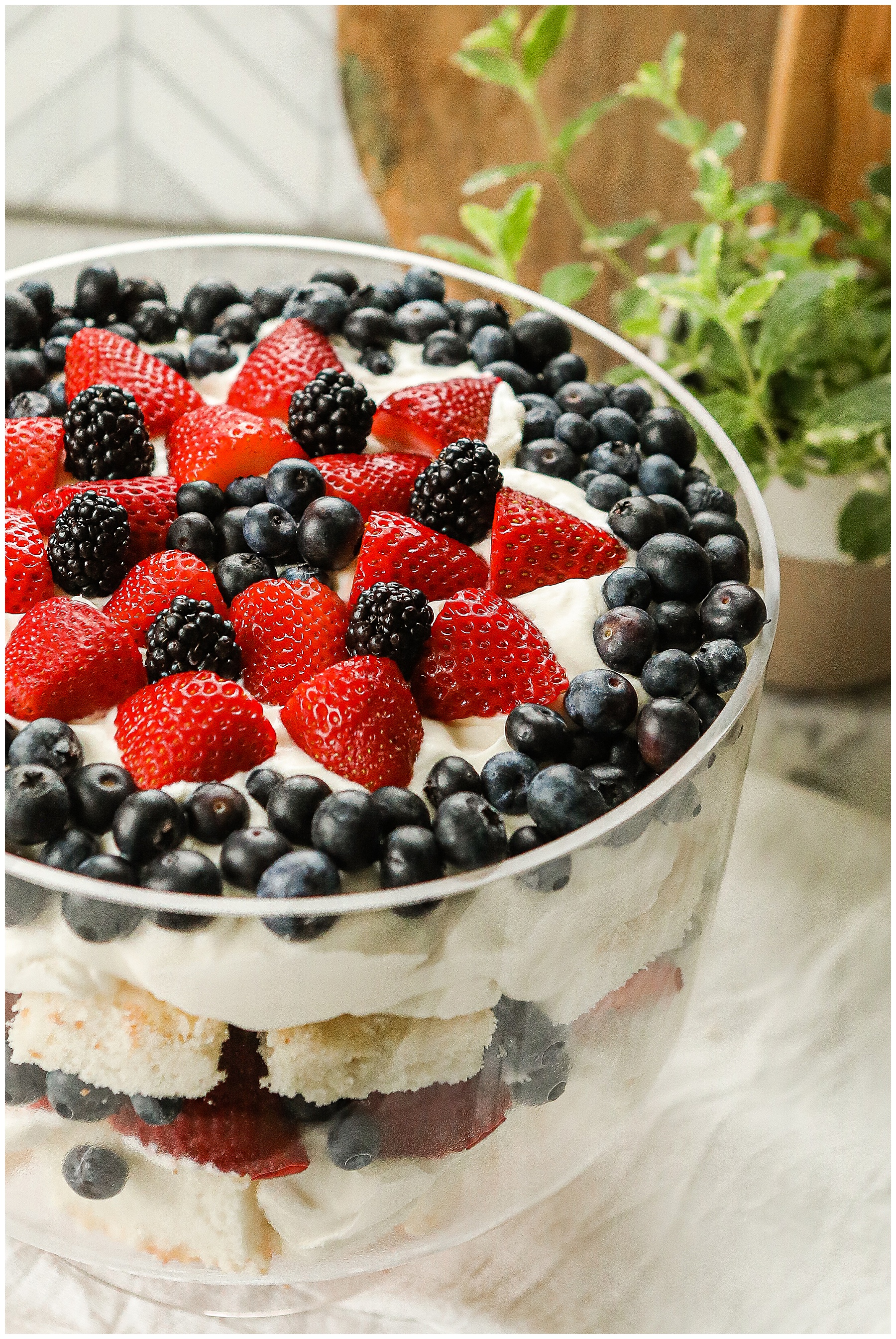 Recipe for Berry Trifle | Red white and blue trifle