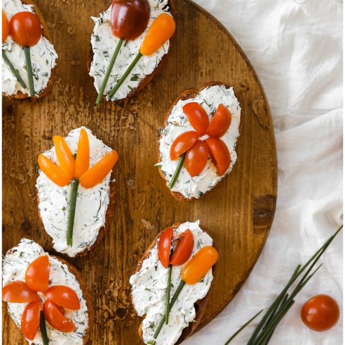 Garden Herb Cream Cheese Spread recipe with tomatoes