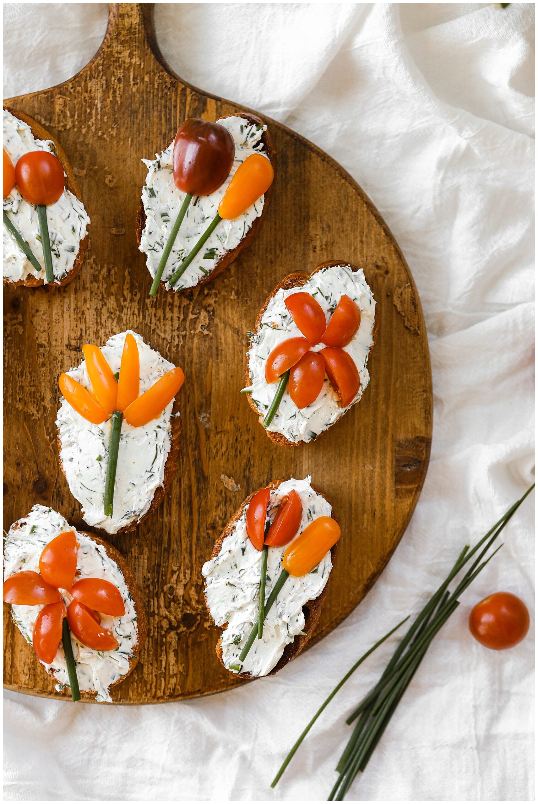 Garden Herb Cream Cheese Spread recipe with tomatoes