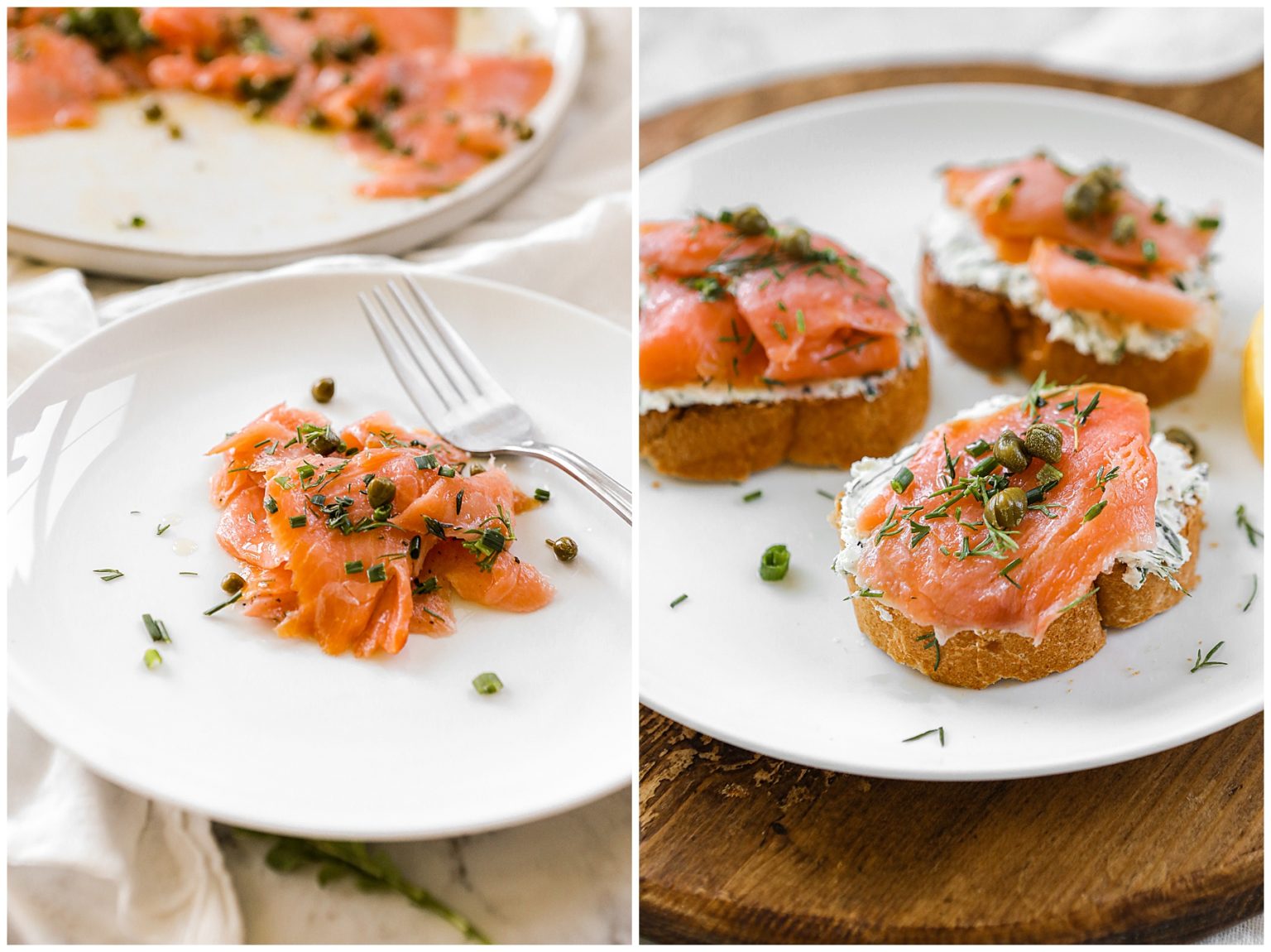 Smoked salmon carpaccio with capers & herbs Sugar Maple Farmhouse