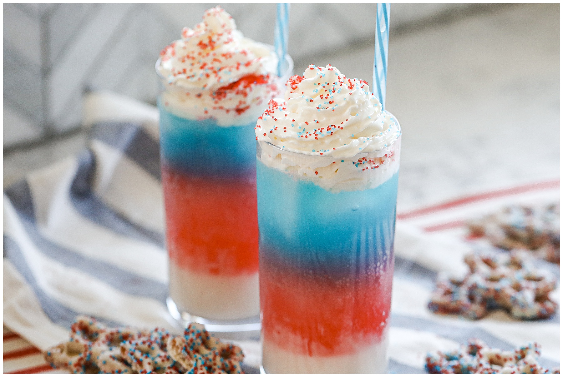 Red white and blue drink