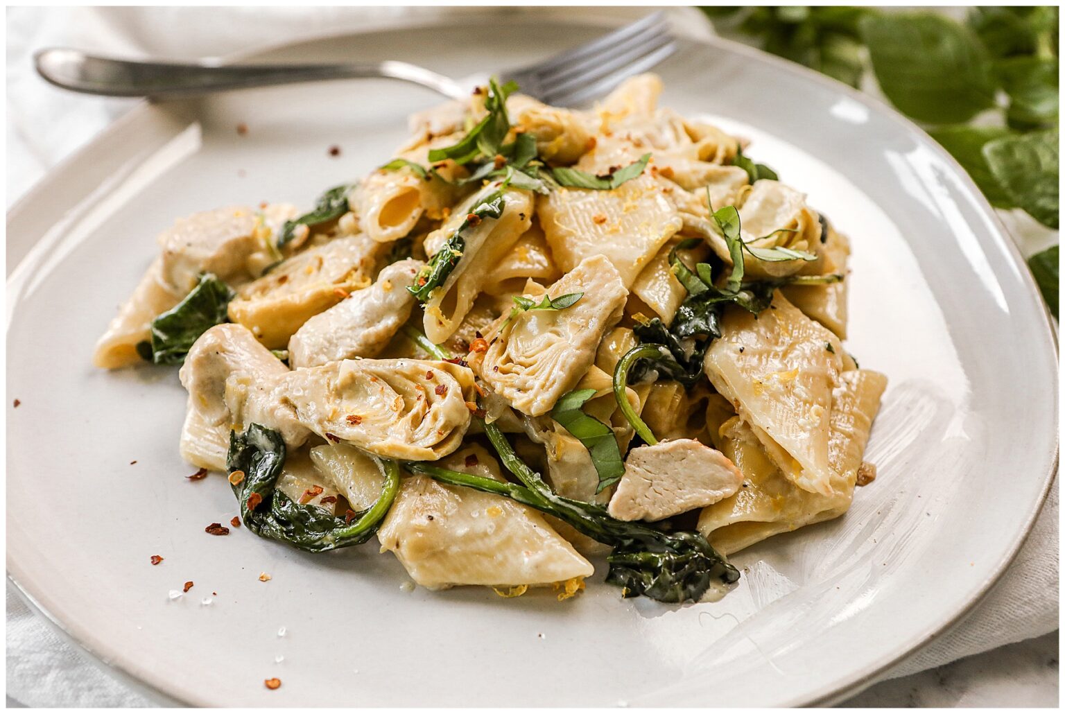 Lemon and Artichoke Hearts Pasta