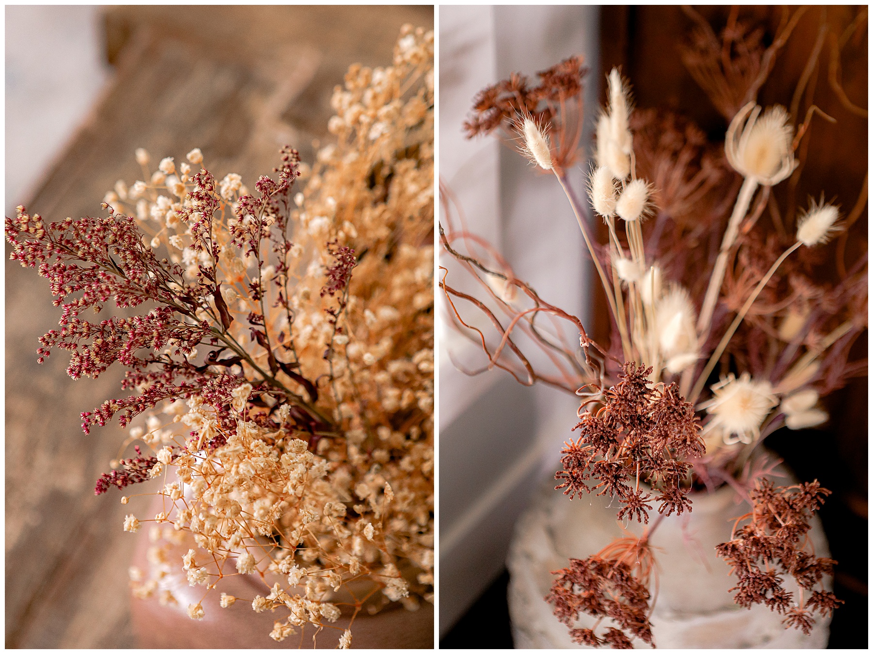 Faux and dried flowers for fall