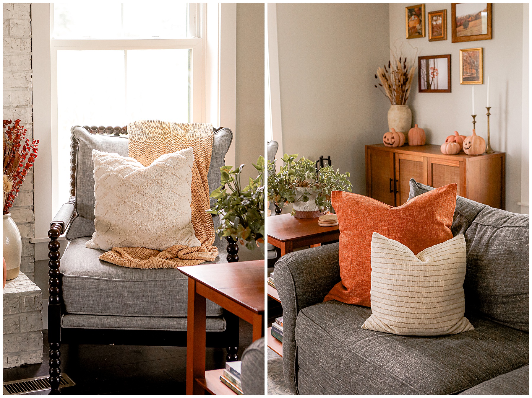 Fall pillows and blankets