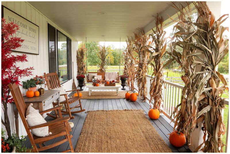 Fall front porch decorating ideas on a budget