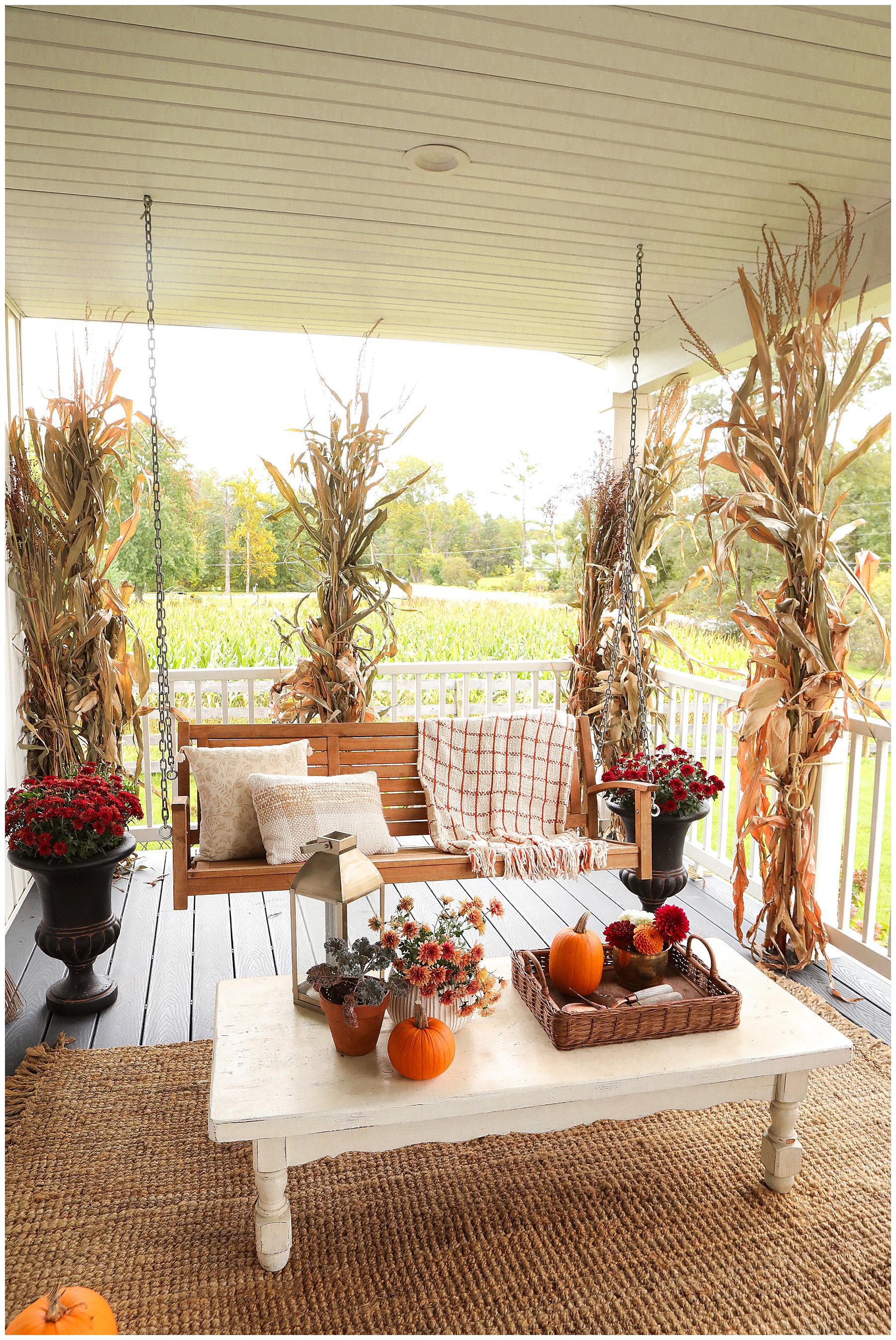 Fall front porch decorating ideas on a budget