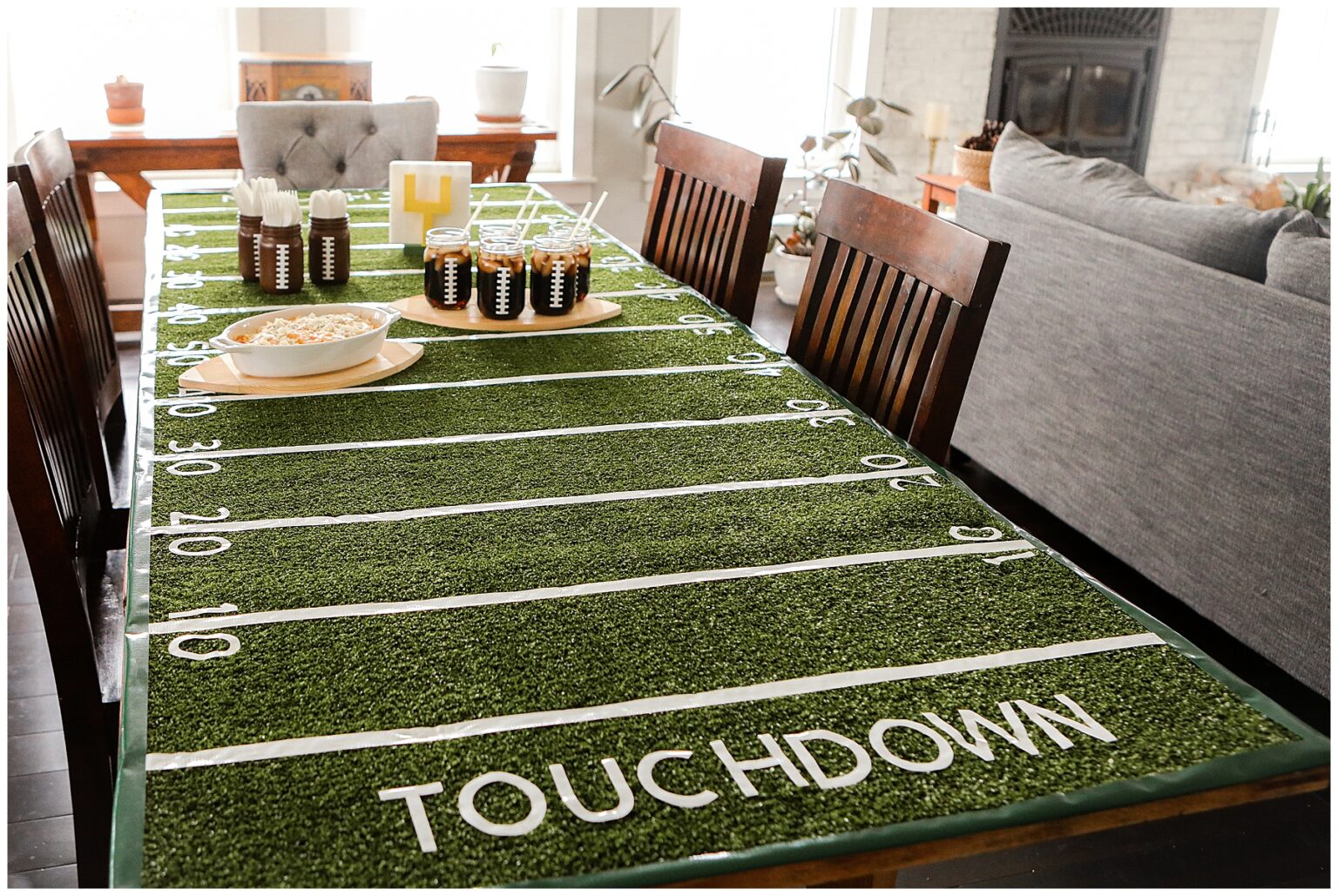 DIY Football Field Table Runner