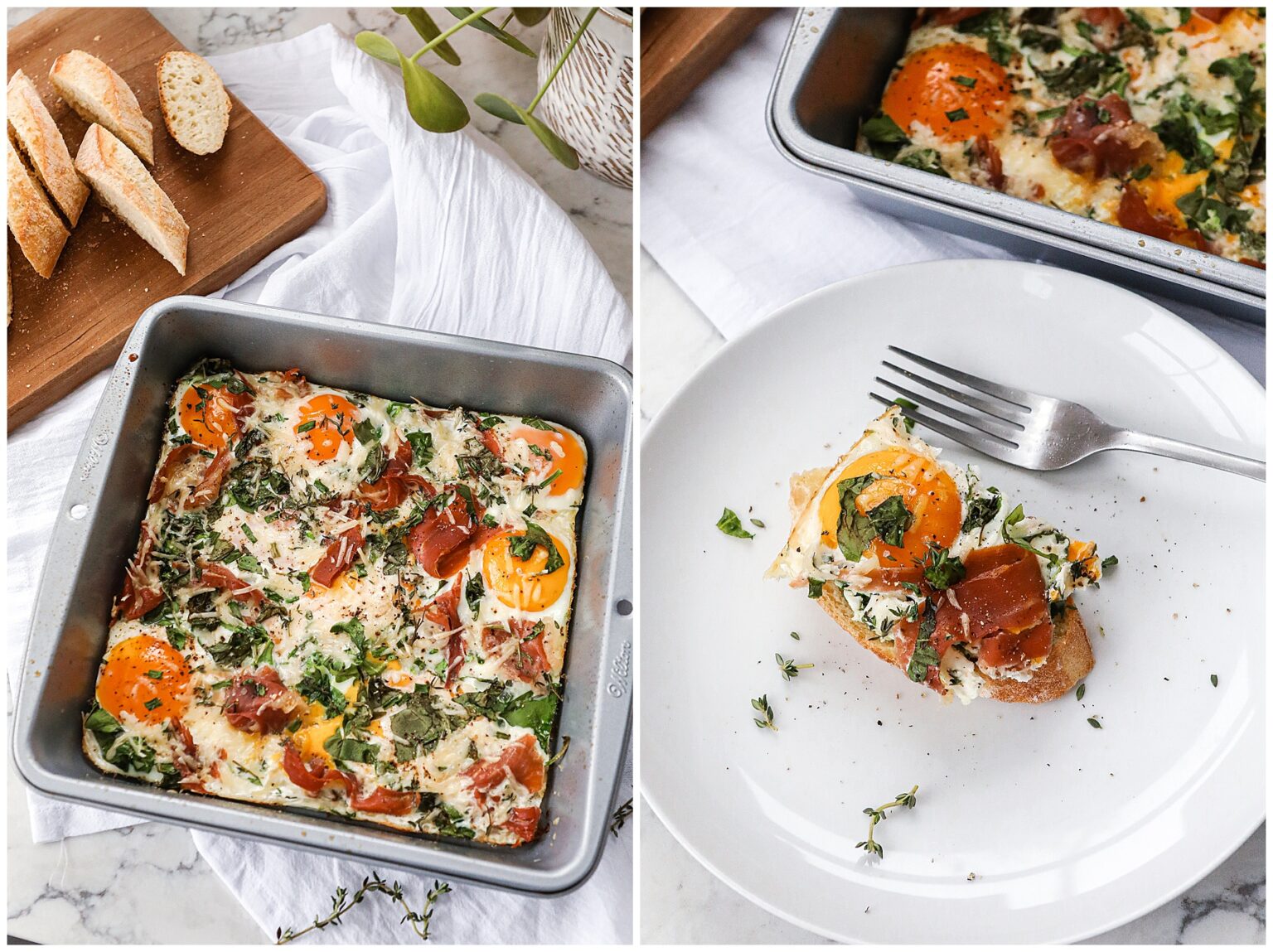 Parmesan and Prosciutto Egg Bake