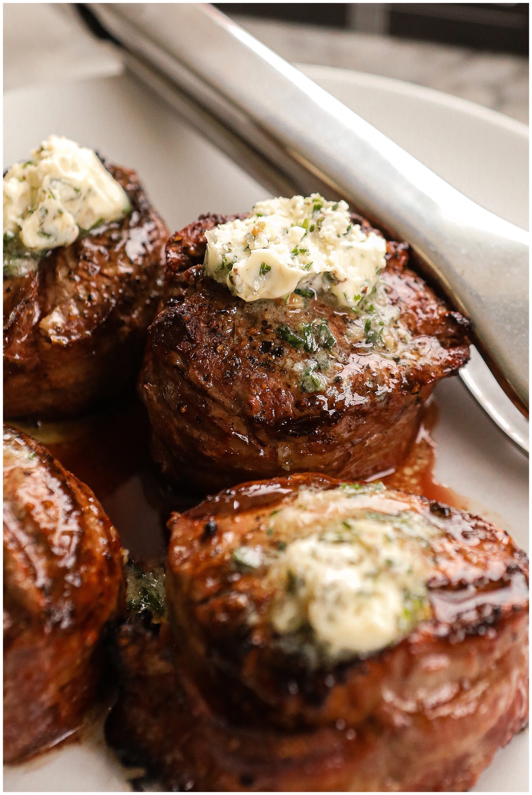 Recipe for Bacon Wrapped Filet Mignon with compound butter.