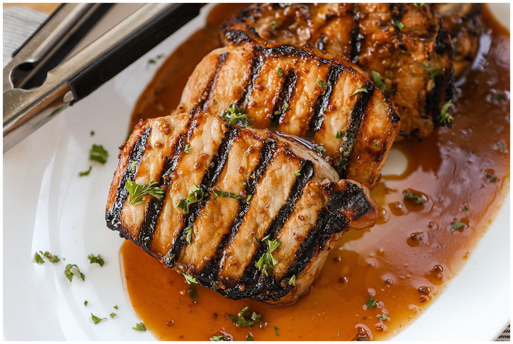 Grilled Pork Chops with Honey Mustard