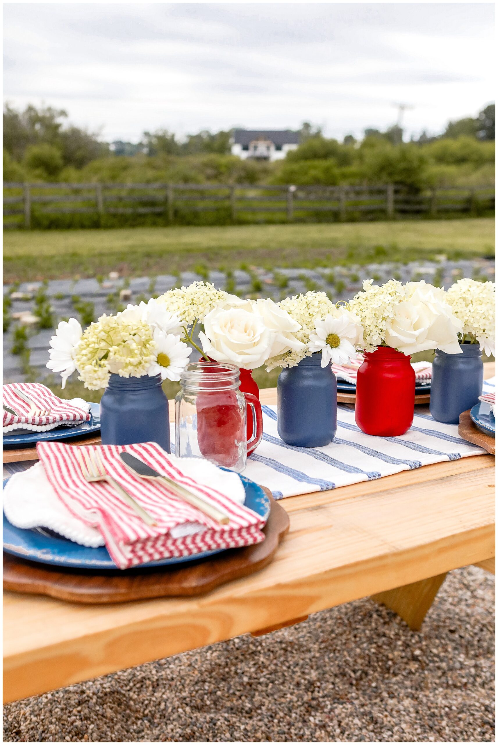 RED White and Blue Table