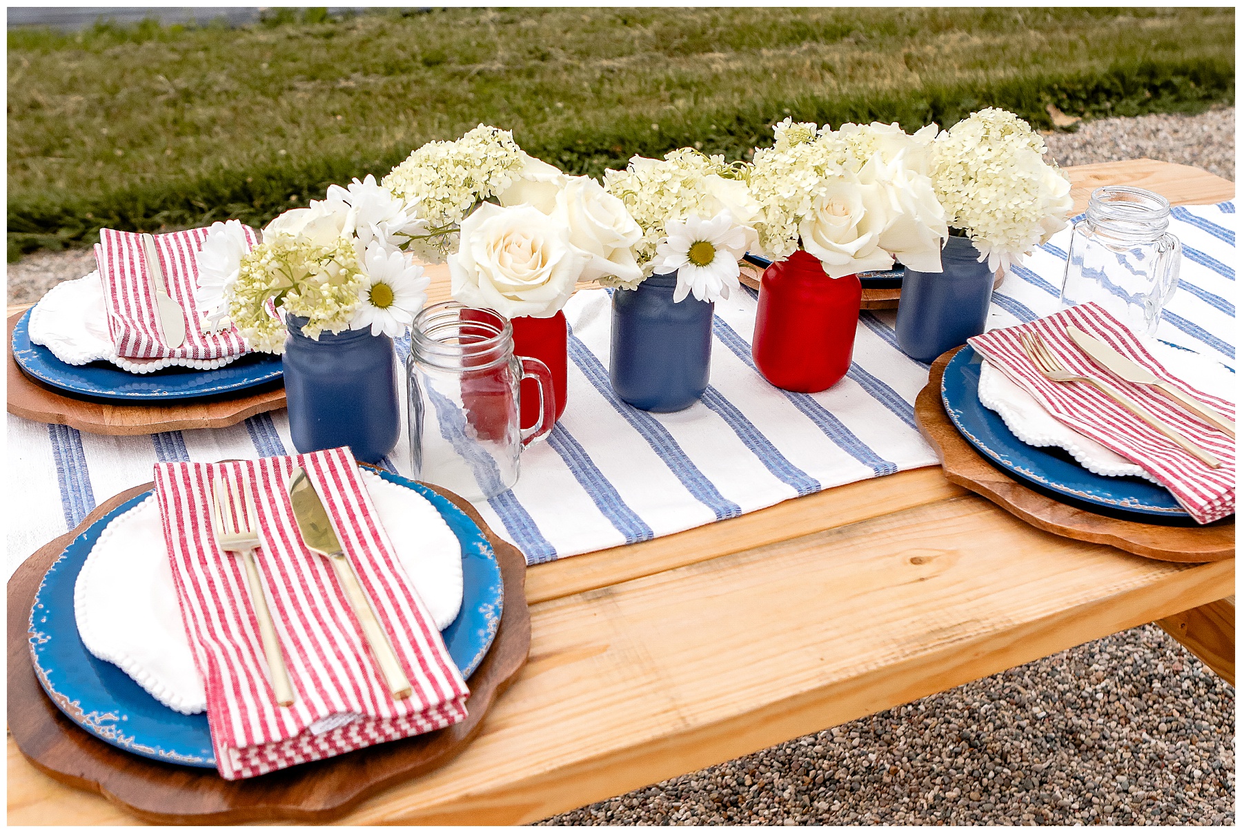 RED White and Blue Table