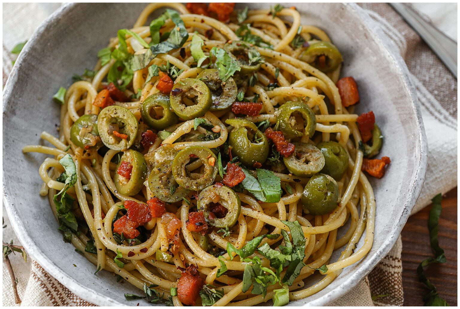 Green Olive Pasta recipe