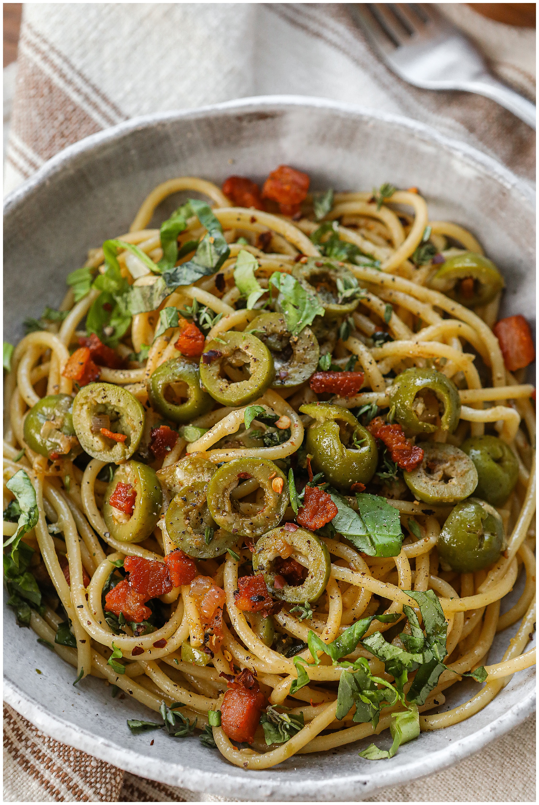 Green Olive pasta recipe