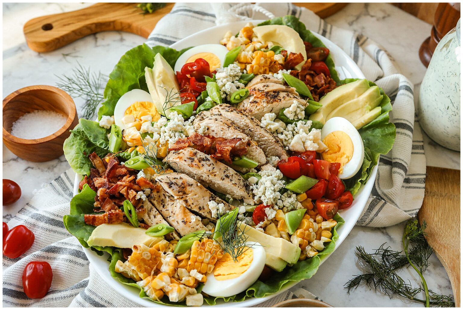 Summer Cobb Salad Recipe with Double Dill Ranch