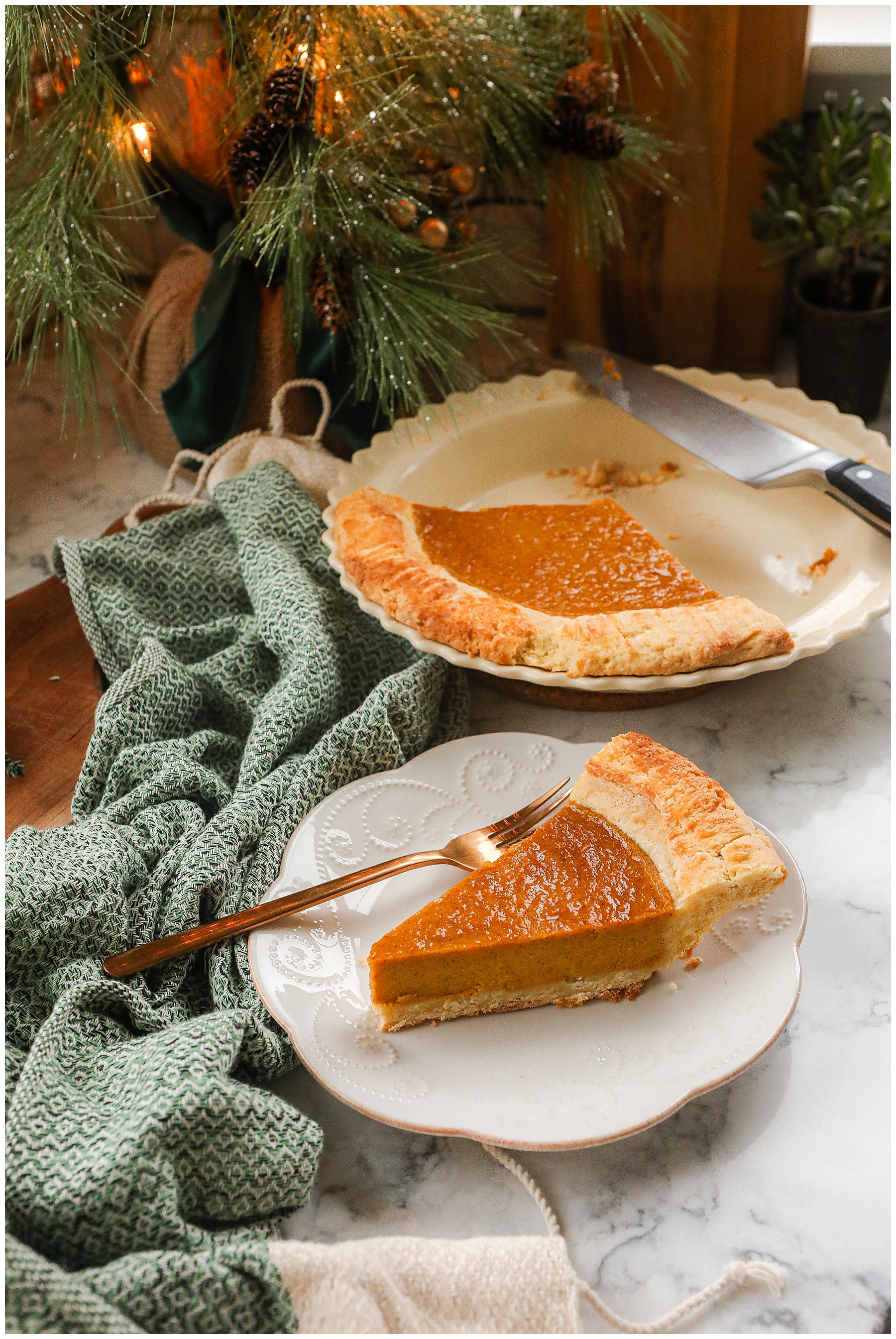 Recipe for Pumpkin Pie made with real pumpkin and Sour Cream crust - Sugar Maple Farmhouse