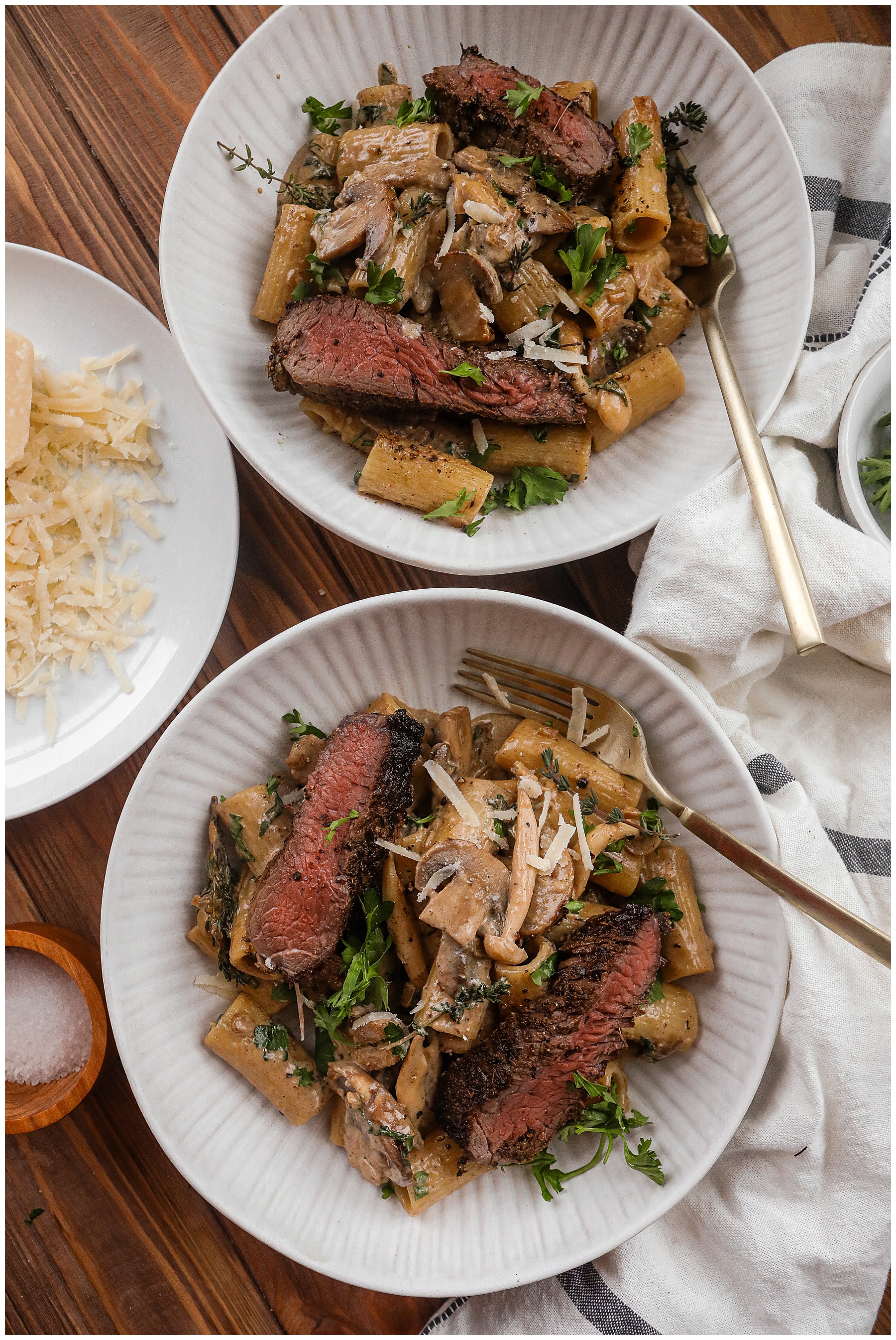 Bourbon Mushroom & Steak Pasta recipe - Sugar Maple Farmhouse