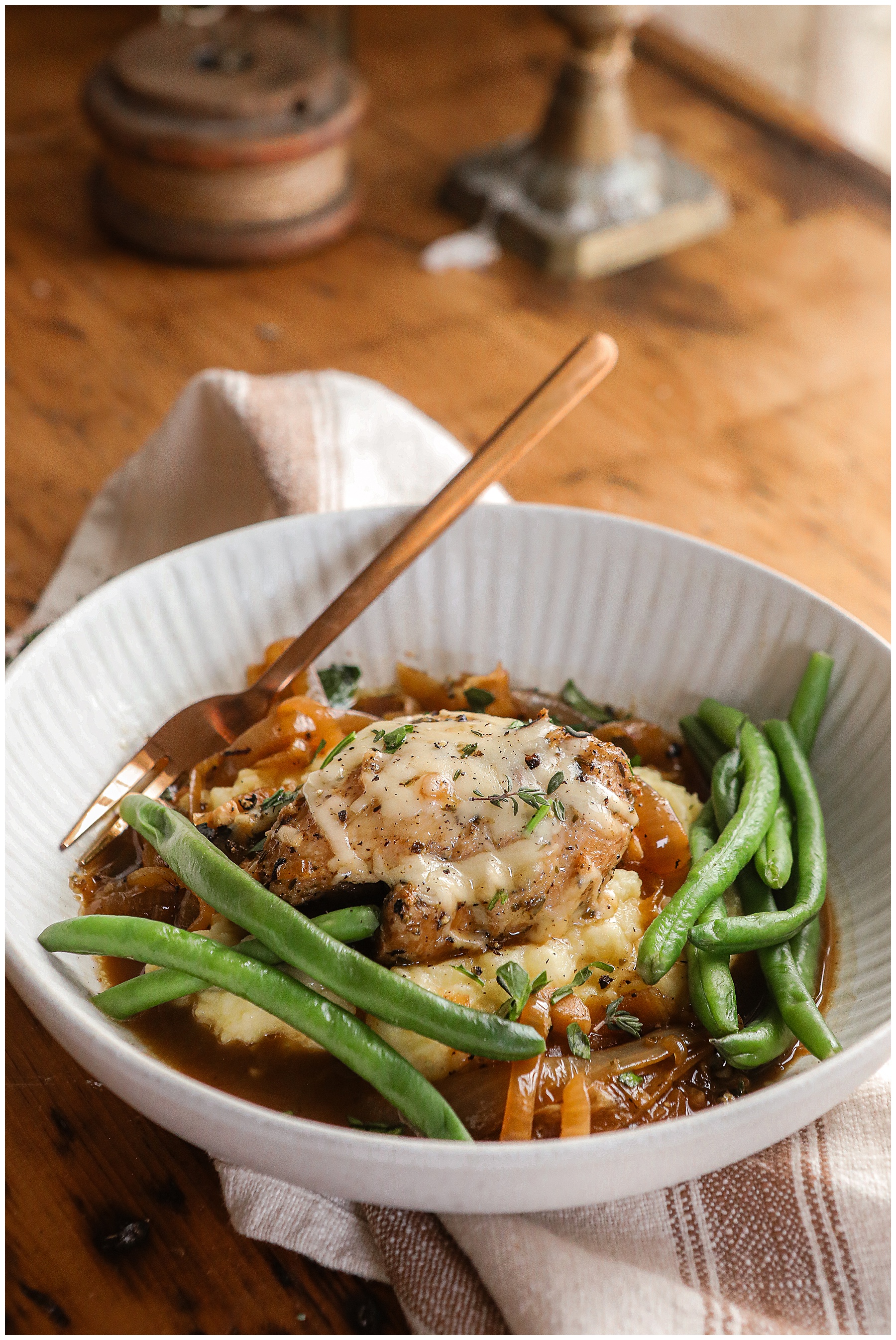 Serving French Onion Chicken -- Sugar Maple Farmhouse