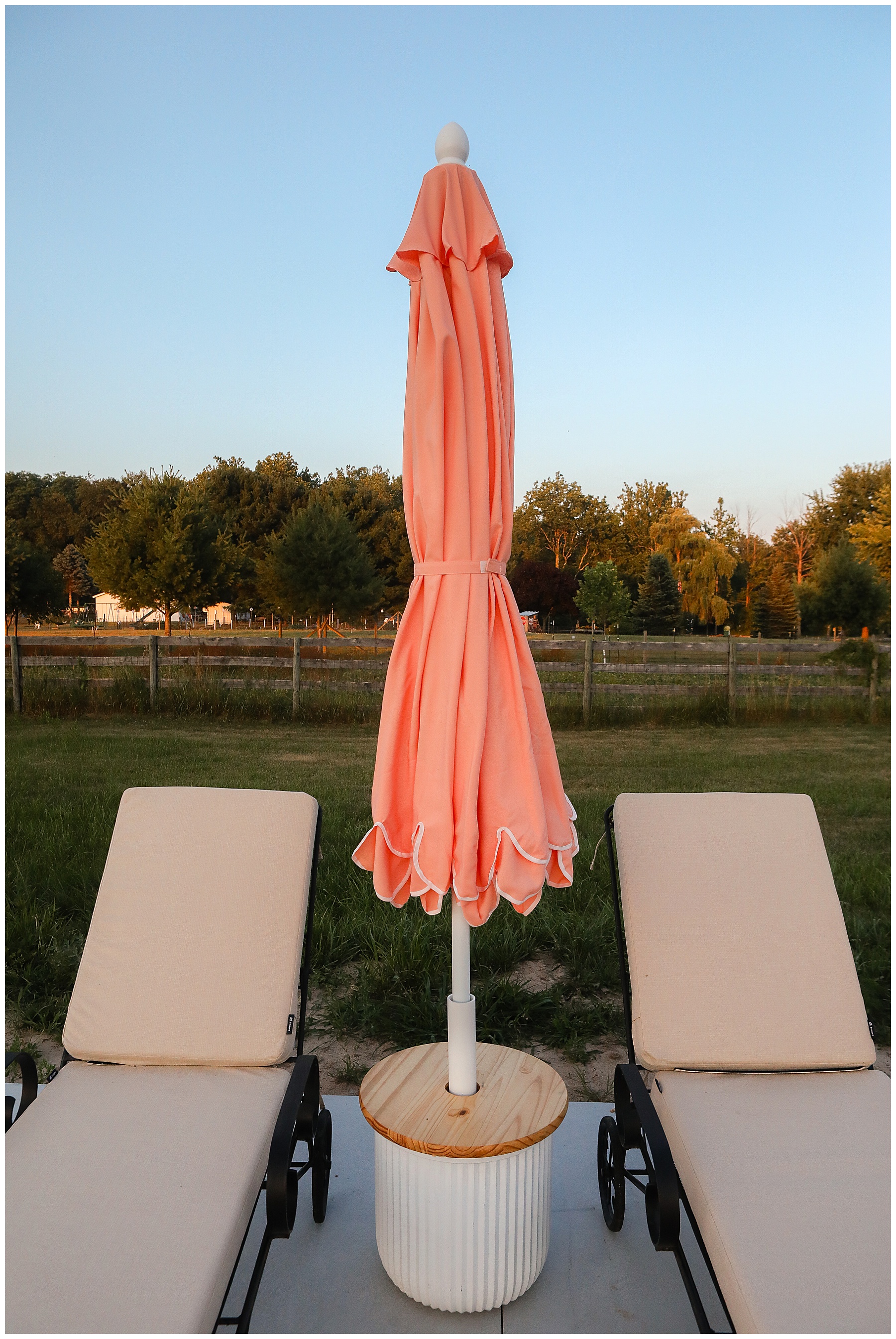 DIY Patio Table with Umbrella Stand - Sugar Maple Farmhouse