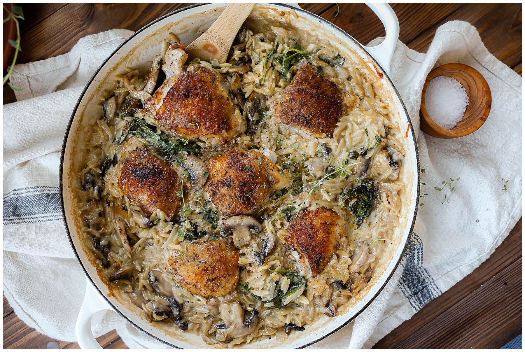 Chicken and Mushroom Orzo - Sugar Maple Farmhouse