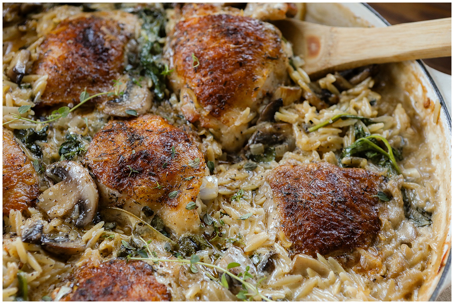 Chicken and Mushroom Orzo - Sugar Maple Farmhouse