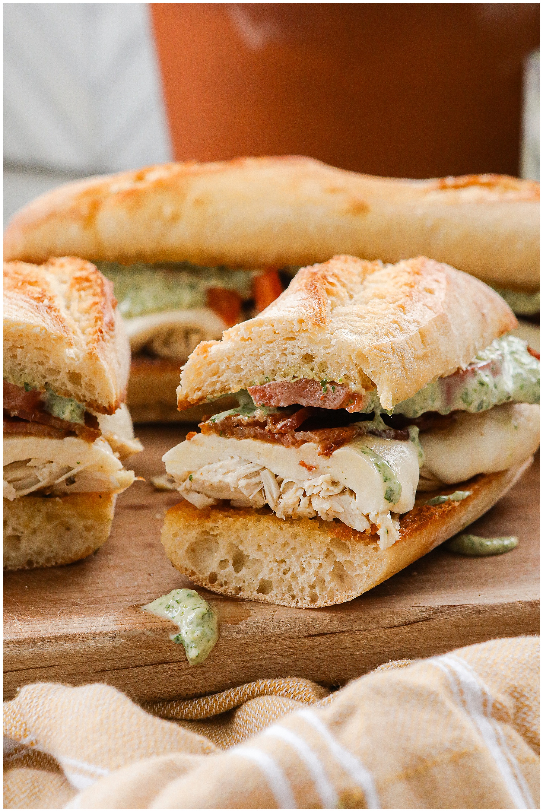 Toasted Turkey and Bacon Sandwich with basil mayonnaise - Sugar Maple Farmhouse leftover turkey recipes