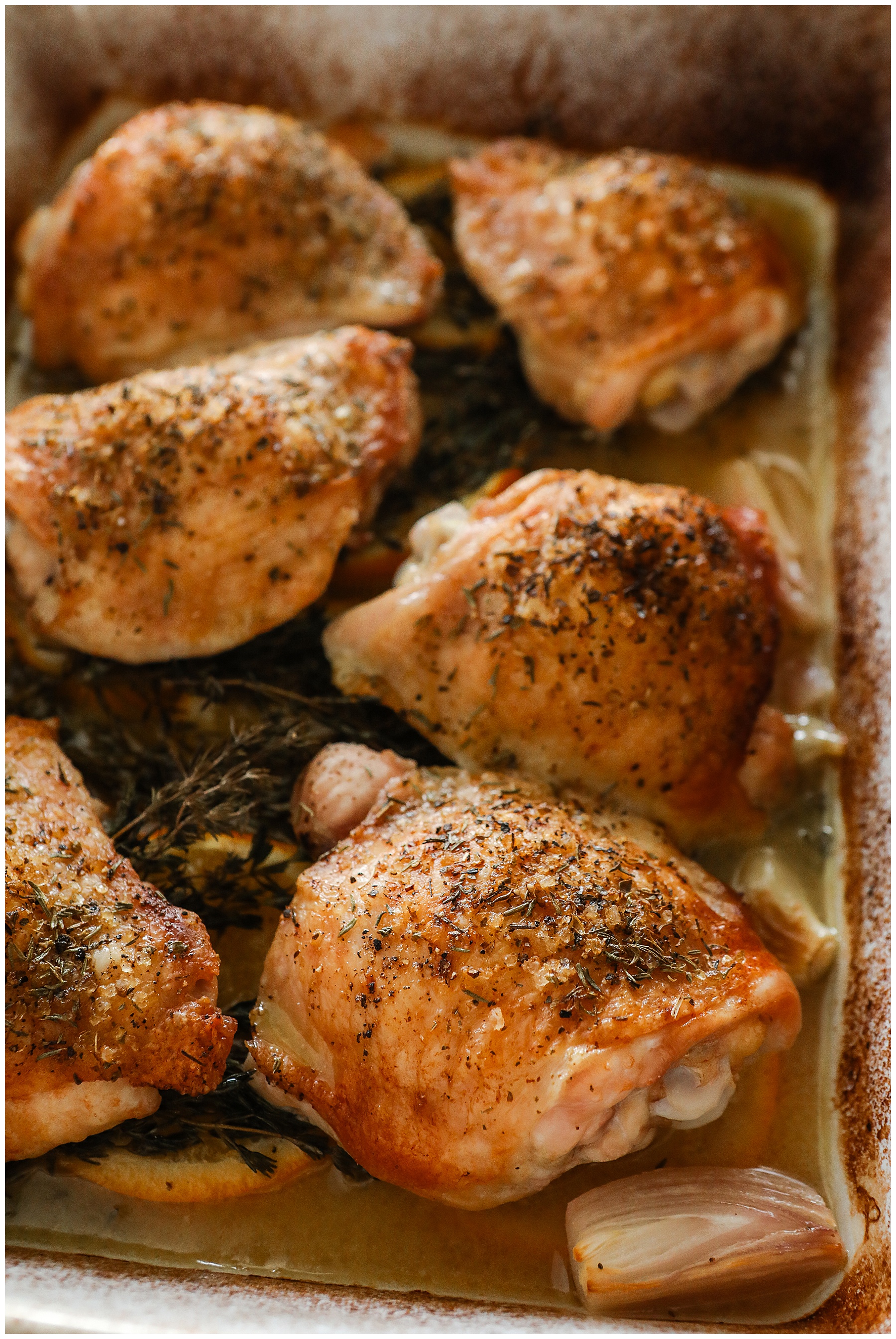 Herb & Orange Roasted Chicken Thighs recipe - Sugar Maple Farmhouse dinner recipes