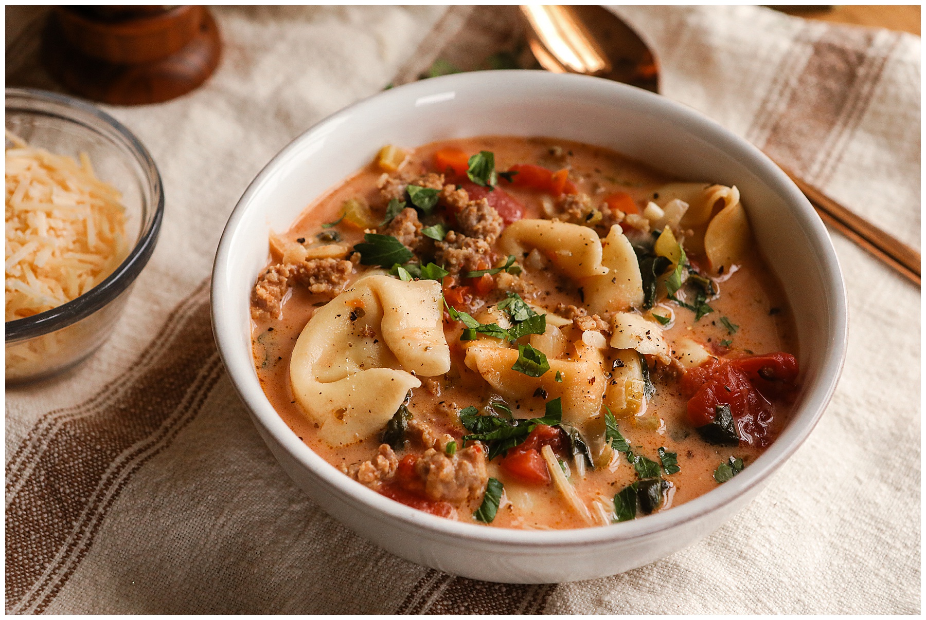Italian Sausage and Tortellini Soup recipe - Sugar Maple Farmhouse soup recipes