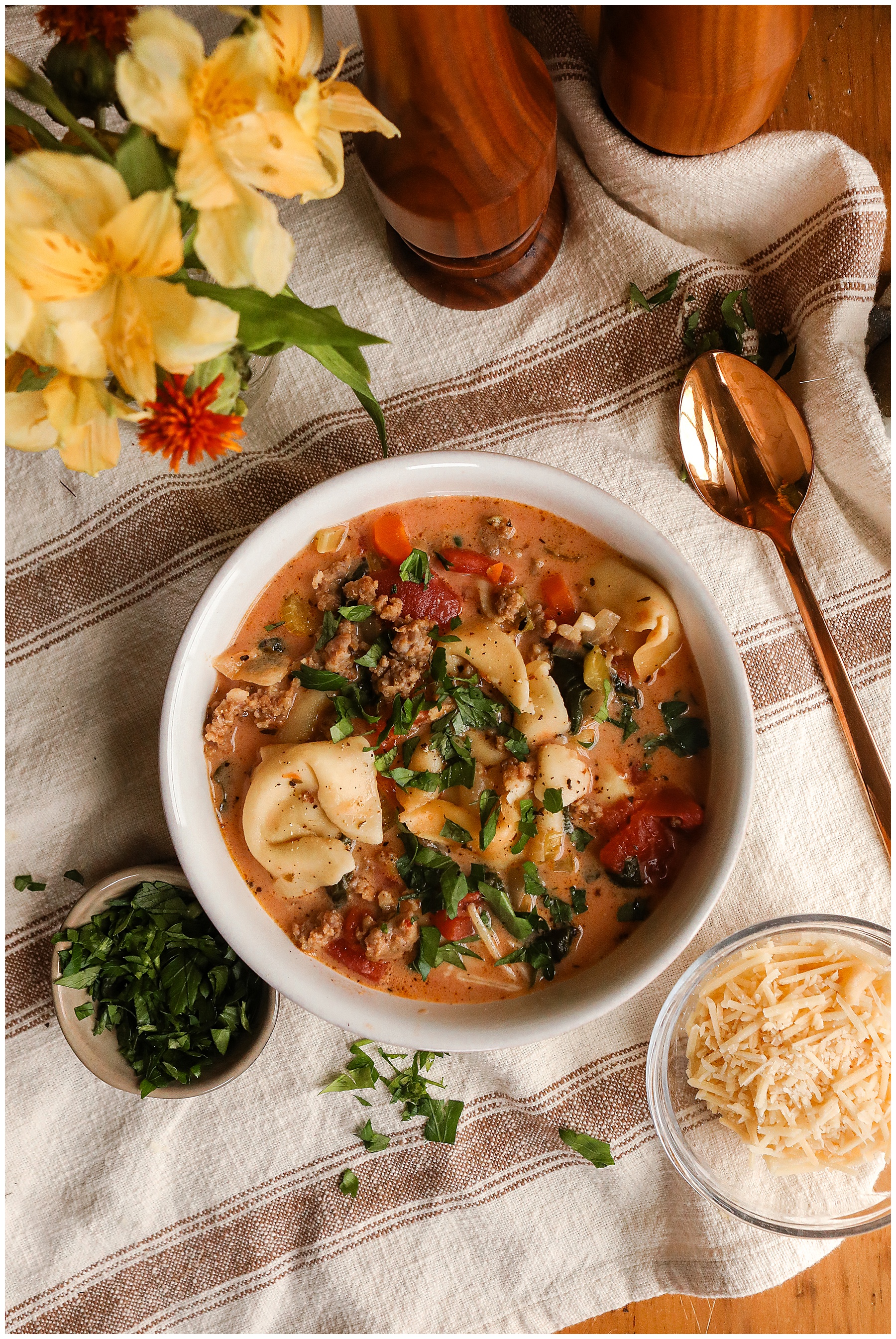 Italian Sausage and Tortellini Soup recipe - Sugar Maple Farmhouse soup recipes