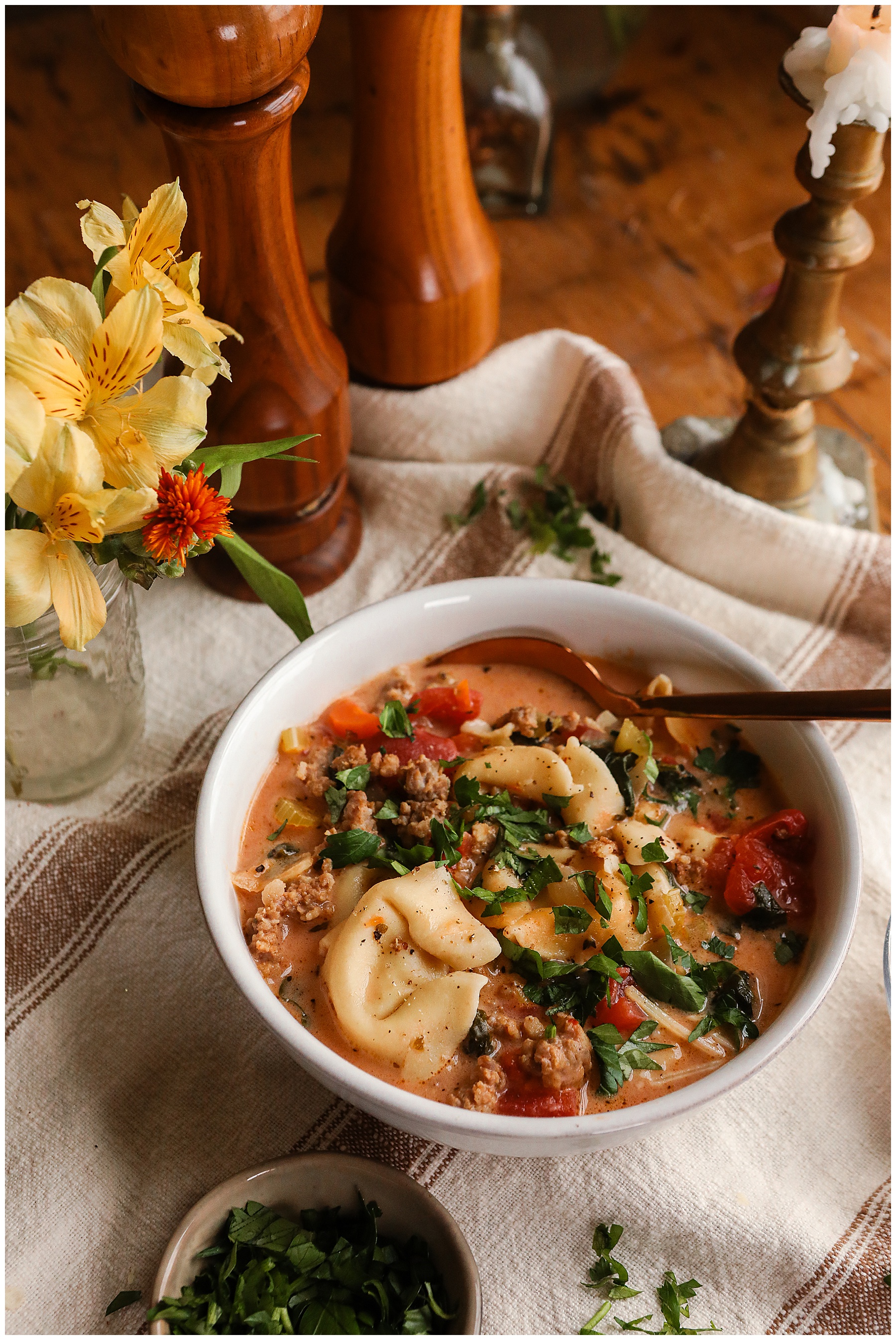 Italian Sausage and Tortellini Soup recipe - Sugar Maple Farmhouse soup recipes